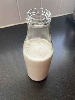 Bottle of oatmilk